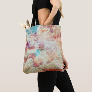 Feather Snowflake Sky Clouds Galaxy Purple Blush Tote Bag