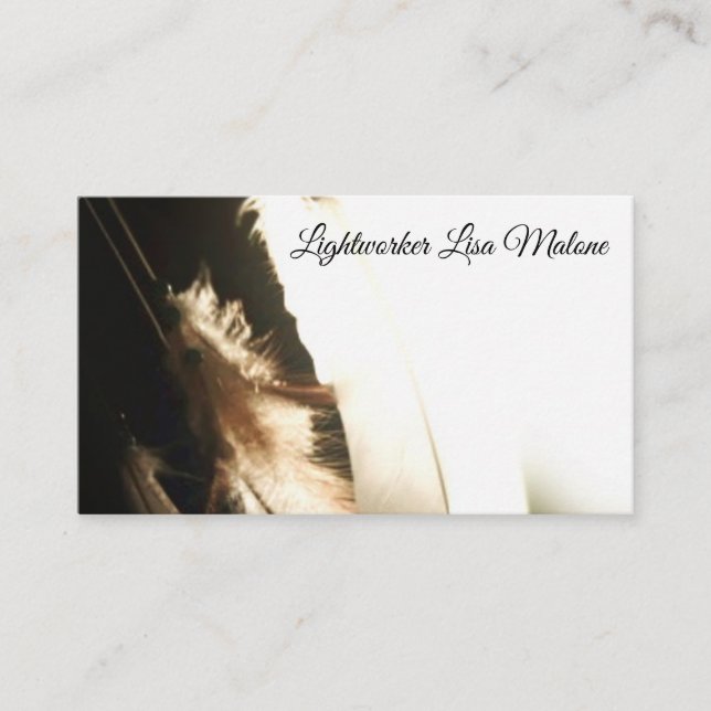 Feather, spiritual, light, wings, business cards (Front)