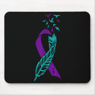 Feather Suicide Prevention Awareness You Purple Te Mouse Pad