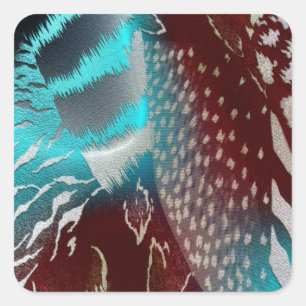 Feather Texture Template Square Sticker