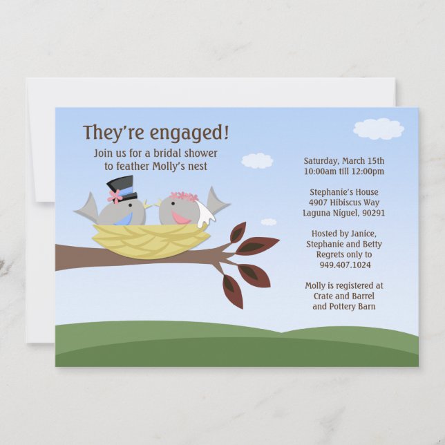 Feather the Nest Bridal Shower Invitation (Front)