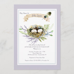Feather Their Nest Baby Shower Invitation