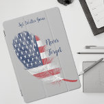Feather USA Flag Never Forget Remembrance iPad Pro Cover<br><div class="desc">Feather USA Flag Never Forget Remembrance iPad cover. Introducing our personalised Feather with USA Flag Never Forget Remembrance iPad cover—a touching design to honour and remember. The gracefully rendered feather, embedded with the USA Flag, symbolises resilience and patriotism. The phrase "Never Forget" takes on a personal touch with the option...</div>