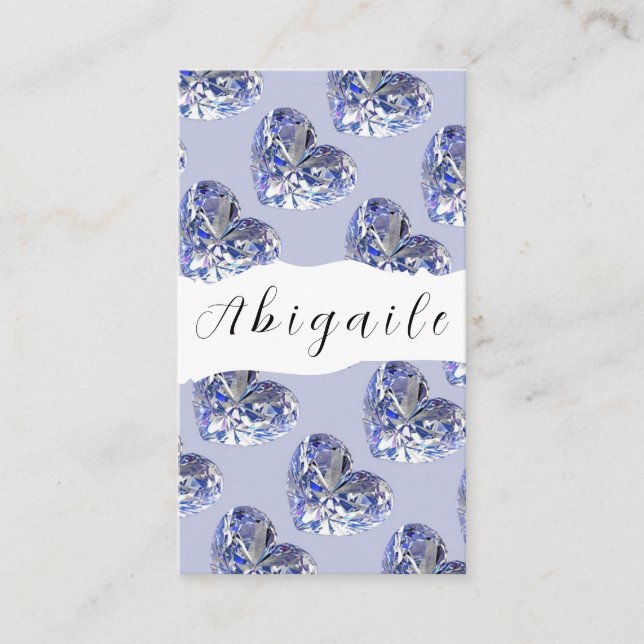 Feather Vector Seamless Vintage Diamonds Business Card (Front)