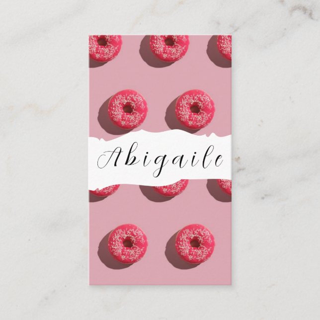 Feather Vector Seamless Vintage Doughnuts  Business Card (Front)