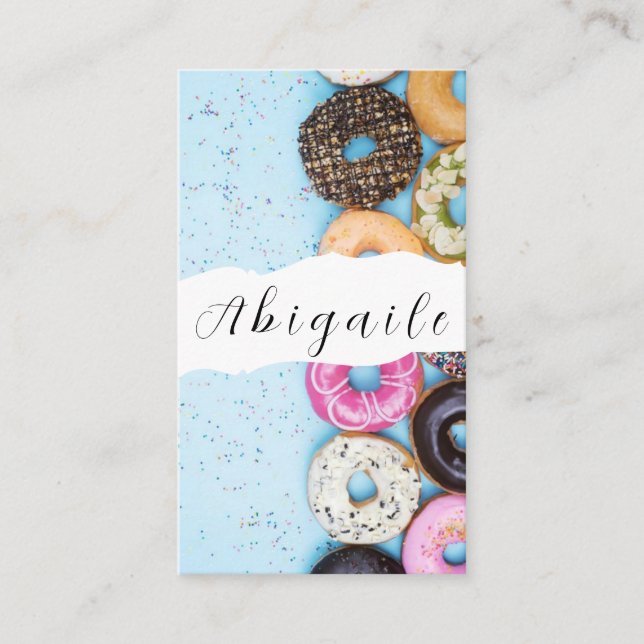 Feather Vector Seamless Vintage Doughnuts  Business Card (Front)