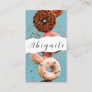 Feather Vector Seamless Vintage Doughnuts Business Card