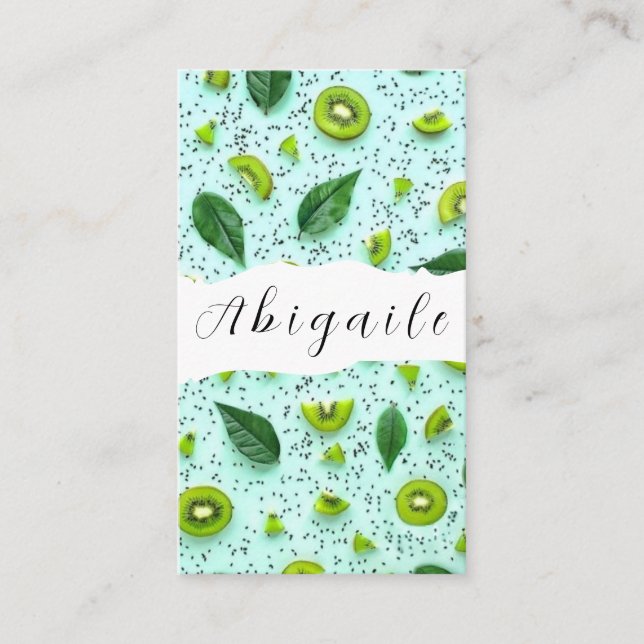 Feather Vector Seamless Vintage Fresh Business Card (Front)