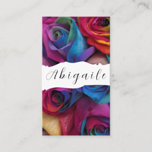 Feather Vector Seamless Vintage Roses Business Card