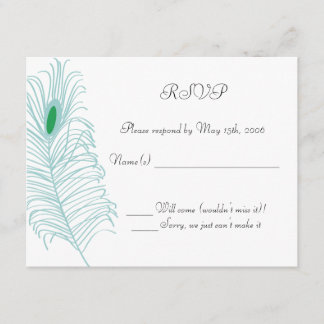 Feather Wedding RSVP Card