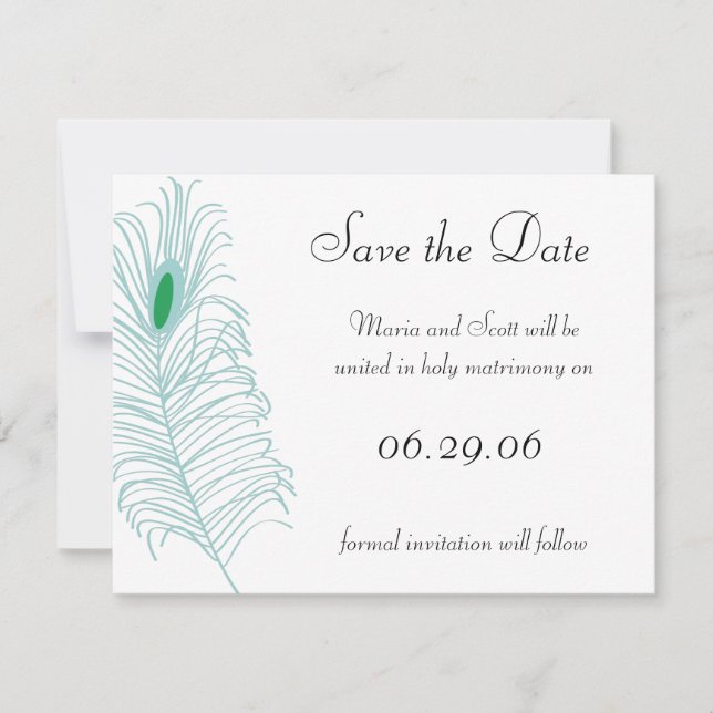 Feather Wedding Save The Date (Front)