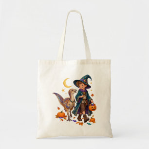 Feather Wizard & Kulindadromeus Halloween Tote Bag