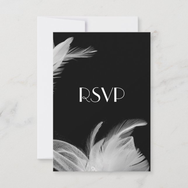 Feathered 1920's RSVP Card (Front)