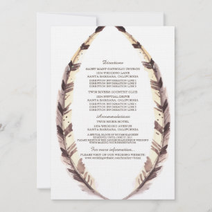 Feathered Border Wedding Information Card