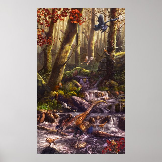 Feathered Dinosaurs of Early Cretaceous China Poster (Front)