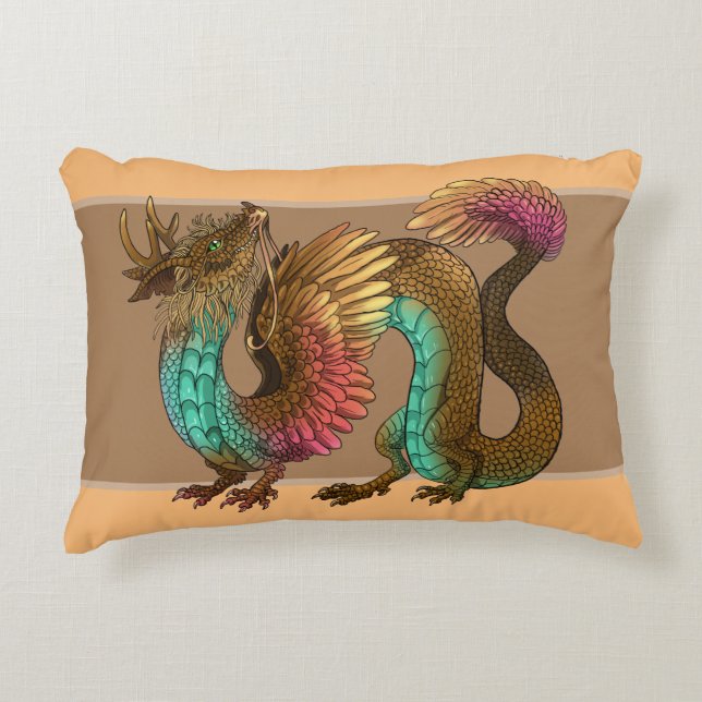 Feathered Dragon Decorative Cushion (Front)