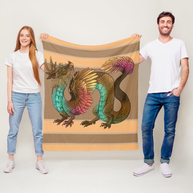 Feathered Dragon Fleece Blanket (In Situ)