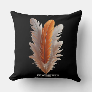 Feathered Duality Balance of Light Amber & Ivory S Cushion