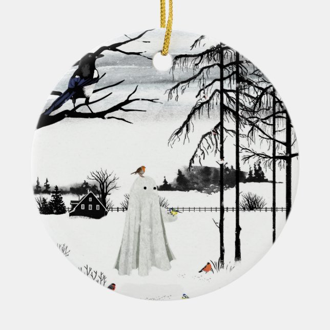 Feathered Friends Ceramic Tree Decoration (Front)