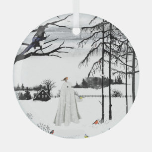 Feathered Friends Glass Tree Decoration