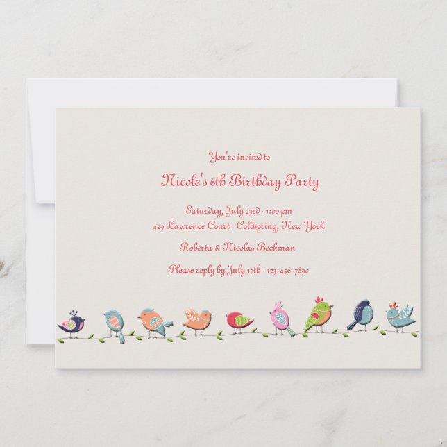 Feathered Friends Invitation (Front)