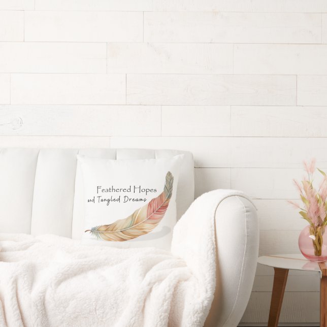Feathered Hopes Pillow Boho Renewal Accent (Couch)