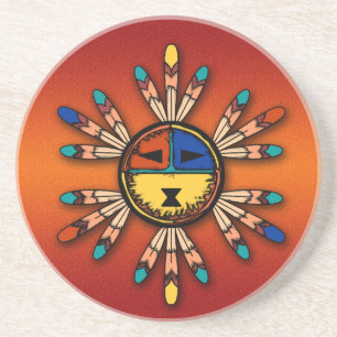 Feathered Katsina Sun Face Coaster