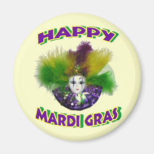 Feathered Mardi Gras Mask Magnet