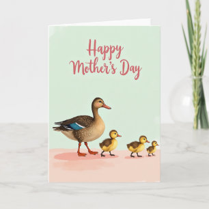 Feathered Mothers Day Scene Card