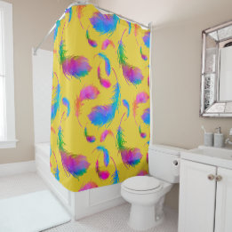 Feathered Rain at Sunrise Shower Curtain