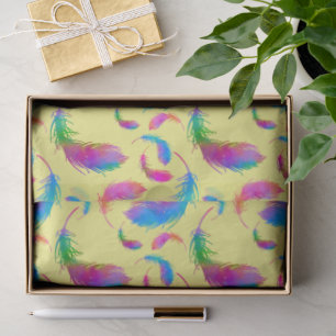 Feathered Rain in Sunshine Tissue Paper