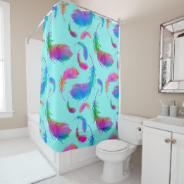 Feathered Rain in Winter Shower Curtain