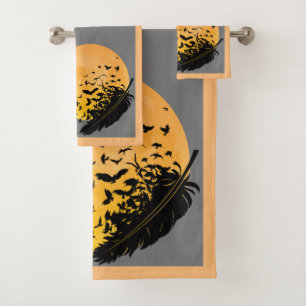 Feathered Raven Bath Towel Set
