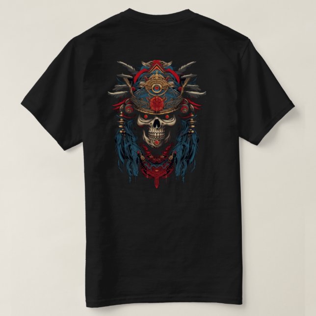 Feathered Skull Helmet T-Shirt (Design Back)