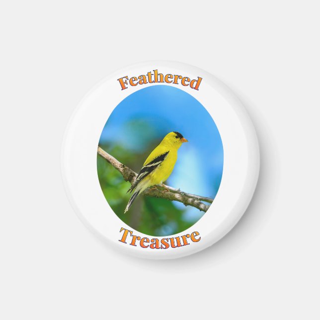 Feathered Treasure - American Goldfinch  Magnet (Front)