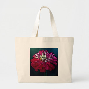 Feathered Zinnia Large Tote Bag
