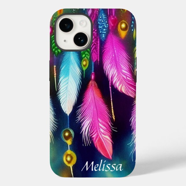 Feathers and beads personalised Case-Mate iPhone case (Back)