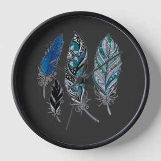 Feathers and colours dance clock