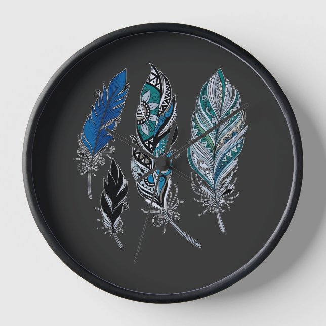 Feathers and colours dance  clock (Front)