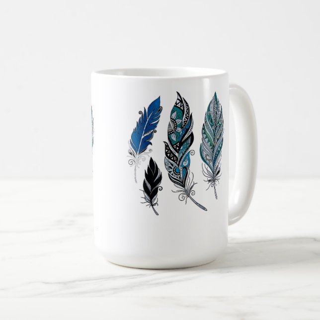 Feathers and colours dance  coffee mug (Front Right)