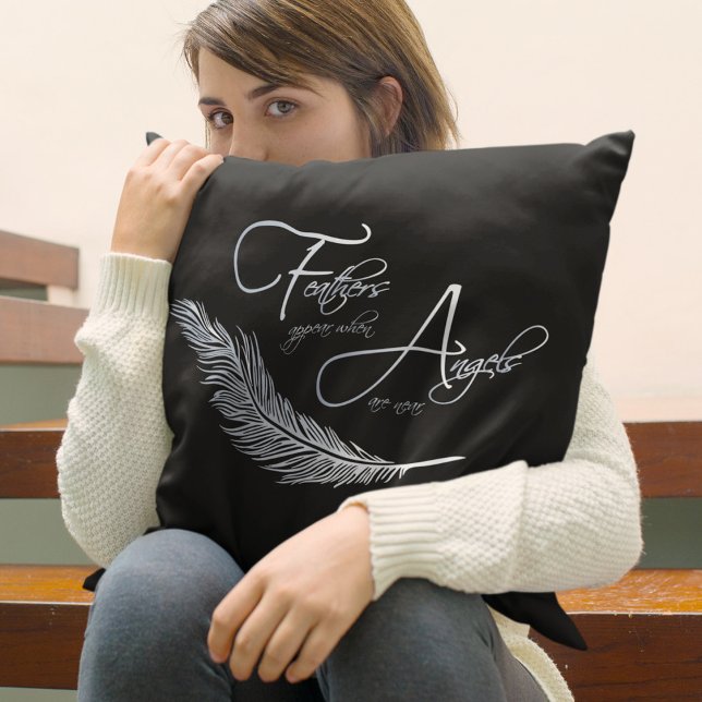 Feathers Appear When Angels Are Near Cushion (Creator Uploaded)