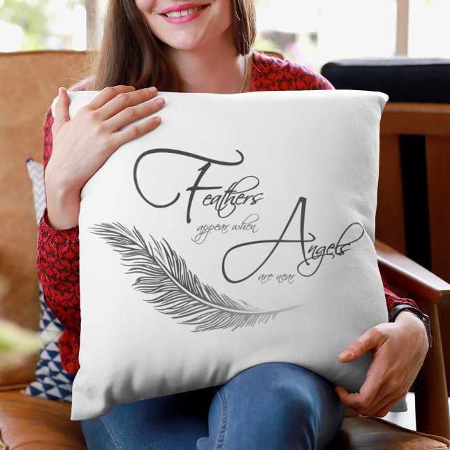 Feathers Appear When Angels Are Near Cushion (Creator Uploaded)