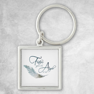 Feathers Appear When Angels Are Near Key Ring