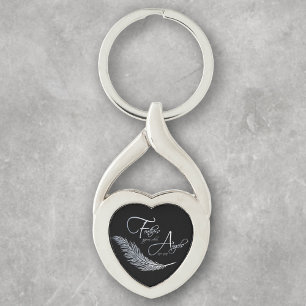 Feathers Appear When Angels Are Near Key Ring