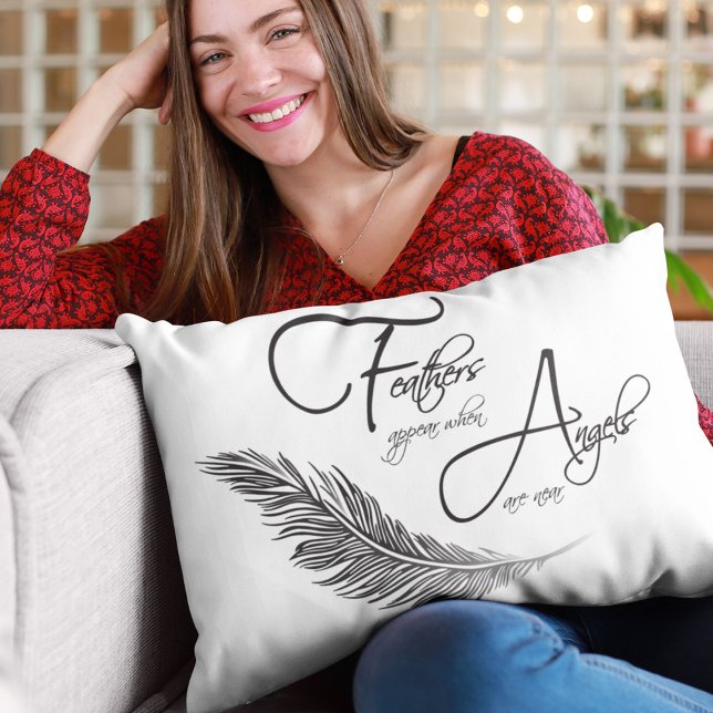 Feathers Appear When Angels Are Near Lumbar Cushion (Creator Uploaded)