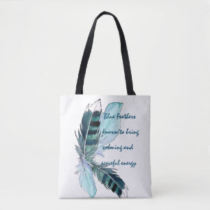 Feathers Blue Tote Bag