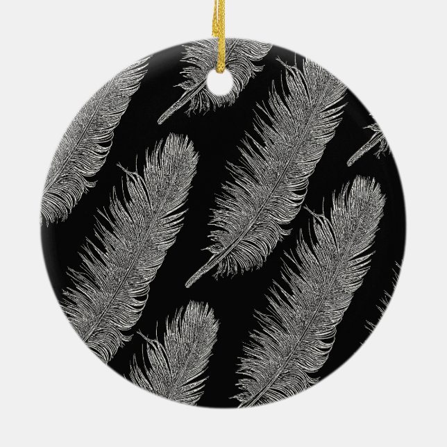 Feathers Ceramic Tree Decoration (Back)