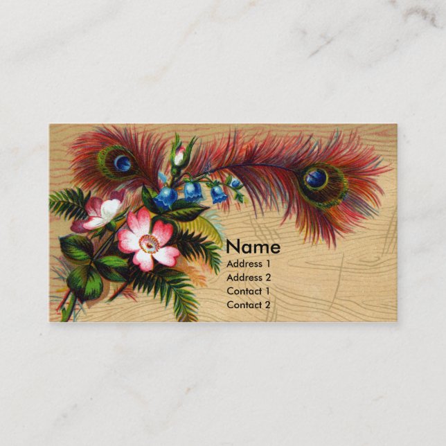 Feathers, Flowers and Ferns Business Card (Front)