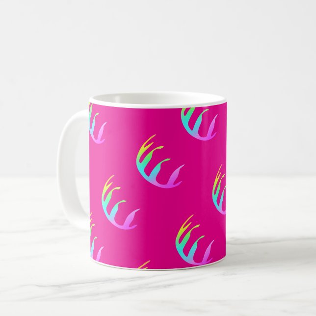  Feathers Hot Pink  Coffee Mug (Front Left)