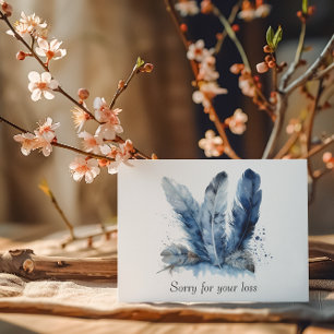 Feathers in Delft Blue customisable Postcard